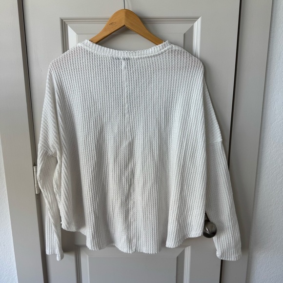 Urban Outfitters Out From Under Waffle Knit Button Up Oversized Thermal Top M - Picture 7 of 7
